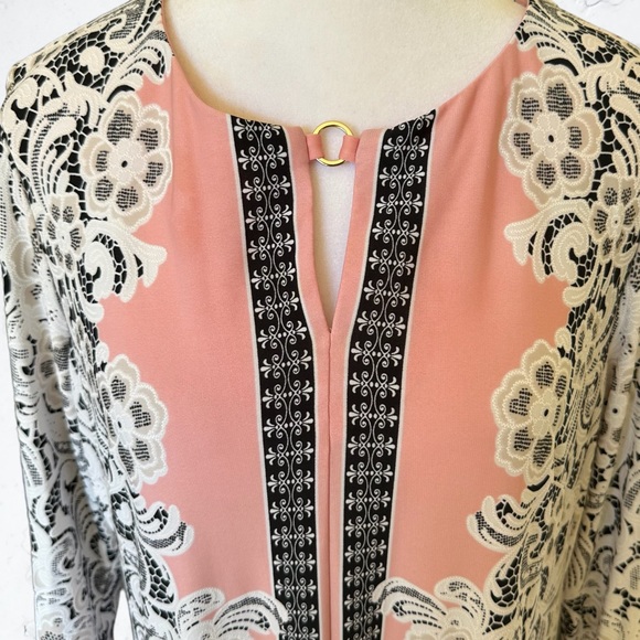 Nordstrom Sandra Darren Women's 3/4 Sleeve Puff Lace Dress Size Petite Large - Picture 5 of 8